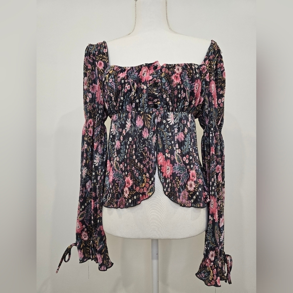 Bohemiam Floral Black and Pink Women's Top